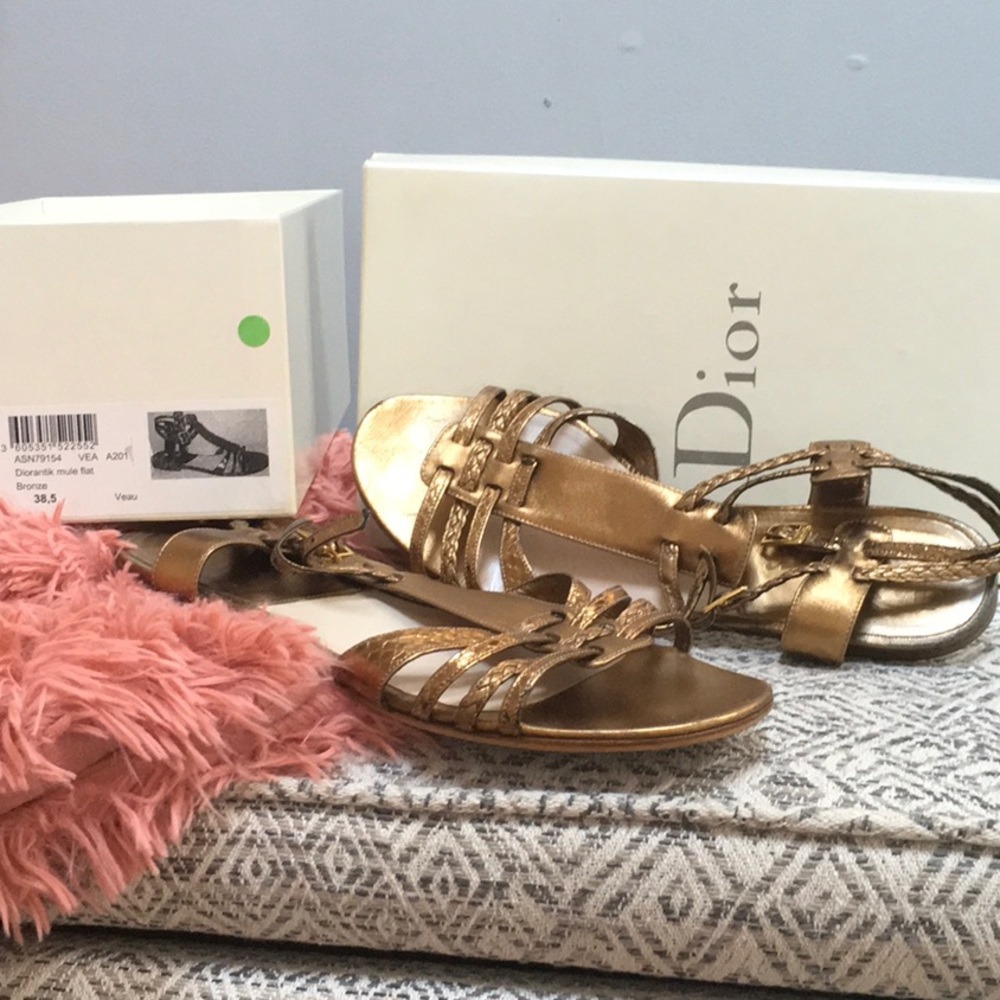 Dior Bronze flat sandals